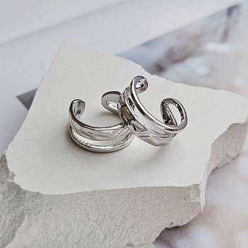 Кафф 13х5.8 мм родиевое покрытие (8534-Р) купить с доставкой по России | Интернет-магазин Viva Beads