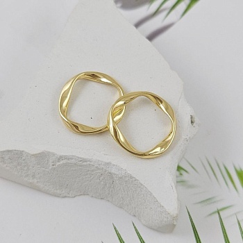 Кольцо коннектор витое ок. 16 мм, позолота 14К (8156-16-З) купить в Воронеже | Заказать в интернет-магазине Viva Beads
