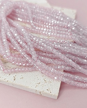 Нить 18 см Фианиты 3х2.2 мм бусины граненый рондель, розовый (8141-РОЗ) купить в Воронеже | Заказать в интернет-магазине Viva Beads
 Нить 18 см Фианиты 3х2.2 мм бусины граненый рондель, розовый (8141-РОЗ) купить в Воронеже | Заказать в интернет-магазине Viva Beads