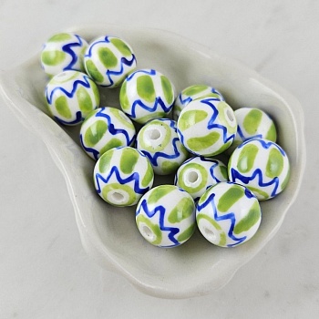 1 шт. Бусина цветная ок. 14 мм зеленый, керамика (10126-ЗЕЛ) купить с доставкой по России | Интернет-магазин Viva Beads