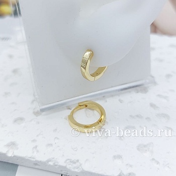 Серьги кольца, бублики, конго 14х2.5 мм позолота (7147-З) Серьги кольца, бублики, конго 14х2.5 мм позолота (7147-З)