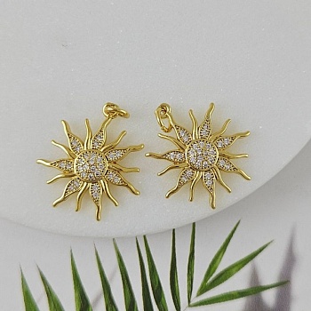 Подвеска Солнце с фианитами 21.8х20 мм позолота 14К (4713-20-З) купить с доставкой по России | Интернет-магазин Viva Beads