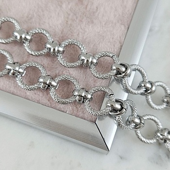 10 см Цепь текстурированная толщиной 11.8 мм, родиевое покрытие (10183-Р) купить с доставкой по России | Интернет-магазин Viva Beads