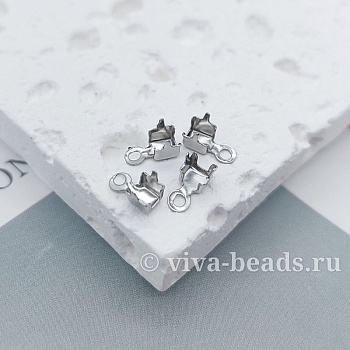 1 шт. Концевик для стразовой цепи 2 мм родиевое покрытие (7115-Р) купить с доставкой по России | Заказать в интернет-магазине Viva Beads
