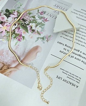 УЦЕНКА Обруч чокер с петельками основа для колье позолота (8745-З-УЦ)