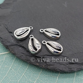 УЦЕНКА Подвеска Ракушка 12.5x7.5x3 мм родиевое покр. (5457-Р-УЦ)