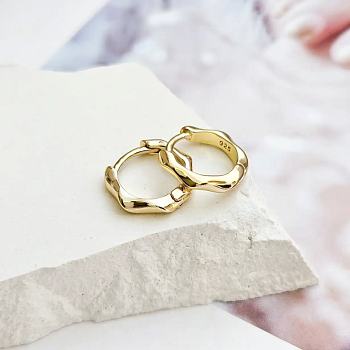 Серьги кольца / бублики, конго / 13.5х2.7 мм позолота (8607-З)