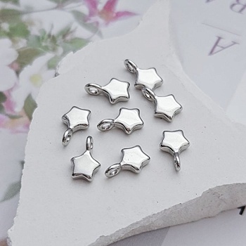 УЦЕНКА Подвеска мини Звезда 8.4x5.5 мм с родиевым покрытием (8701-Р-УЦ)