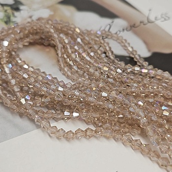 Нить 34 см Хрустальные бусины биконус 4х4 мм бежевый АВ (8462-4-БЕЖ) купить в Воронеже | Заказать в интернет-магазине Viva Beads
 Нить 34 см Хрустальные бусины биконус 4х4 мм бежевый АВ (8462-4-БЕЖ) купить в Воронеже | Заказать в интернет-магазине Viva Beads