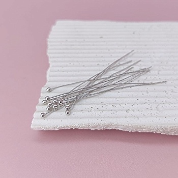 10 шт. Пины с шариком 50х0.6 мм родиевое покрытие (7804-Р) купить в Воронеже | Заказать в интернет-магазине Viva Beads
