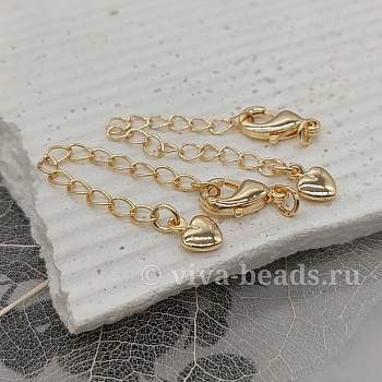 УЦЕНКА Замок лобстер 12 мм с удлинителем с подвеской Сердце позолота 14К (6710-З-УЦ) купить в Воронеже | Заказать в интернет-магазине Viva Beads
 УЦЕНКА Замок лобстер 12 мм с удлинителем с подвеской Сердце позолота 14К (6710-З-УЦ) купить в Воронеже | Заказать в интернет-магазине Viva Beads