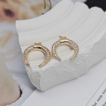 Подвеска Лунница с фианитами 17.2х16 мм позолота (8473-З) Подвеска Лунница с фианитами 17.2х16 мм позолота (8473-З)