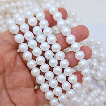 Нить 20 см Жемчуг Майорка 8 мм белый с матовым эффектом (9081-БЕЛ-8) купить в Воронеже | Заказать в интернет-магазине Viva Beads
