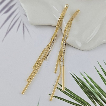 Подвеска Кисточка 80х2.8 мм с подвесками, позолота 14К (10010-З) купить с доставкой по России | Интернет-магазин Viva Beads