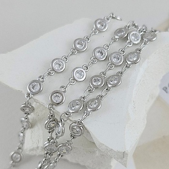 10 см Цепь с фианитами 4.7 мм / толщина / родиевое покрытие (8529-4.7-Р) купить в Воронеже | Заказать в интернет-магазине Viva Beads
 10 см Цепь с фианитами 4.7 мм / толщина / родиевое покрытие (8529-4.7-Р) купить в Воронеже | Заказать в интернет-магазине Viva Beads