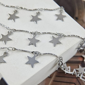 10 см Цепь с подвесками Звезды, нержавеющая сталь (9663) купить с доставкой по России | Интернет-магазин Viva Beads