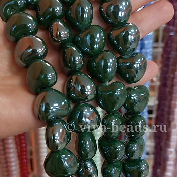 Бусина сердце 17х15 мм зеленый, керамика (5502-ЗЕЛ) купить в Воронеже | Заказать в интернет-магазине Viva Beads
 Бусина сердце 17х15 мм зеленый, керамика (5502-ЗЕЛ) купить в Воронеже | Заказать в интернет-магазине Viva Beads