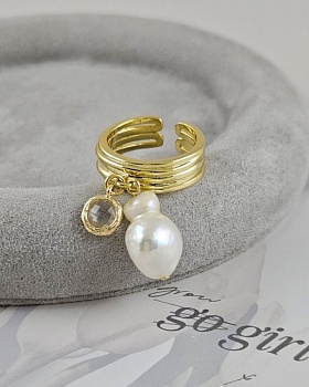 Кольцо с жемчугом и подвеской - набор материалов (НАБОР-17) Кольцо с жемчугом и подвеской - набор материалов (НАБОР-17)