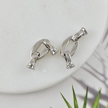 УЦЕНКА Замок овальный 15 мм с карабинами, родиевое покрытие (10046-Р-УЦ)