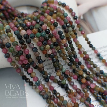 Нить 19 см Турмалин натуральный 4.2 мм граненые бусины (5000) купить в Воронеже | Заказать в интернет-магазине Viva Beads
