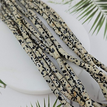 Нить 19 см Яшма далматиновая / порфирит / ок. 13-14х4.5 мм бусины трубочки (6091) купить в Воронеже | Заказать в интернет-магазине Viva Beads
