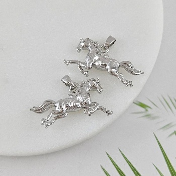 Подвеска Лошадь 14x24.4 мм, родиевое покрытие (10019-Р) купить с доставкой по России | Интернет-магазин Viva Beads