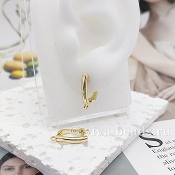 УЦЕНКА Швензы с замком 18х3 мм позолота (5588-З-УЦ) швензы для серег купить с доставкой по России | Интернет-магазин Viva Beads