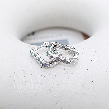 Швензы кольца, бублики, конго мятые 16х12х3 мм родиевое покрытие (7656-Р) купить с доставкой по России | Интернет-магазин Viva Beads