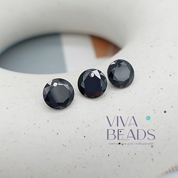 Подвеска фианит 8x4.5 мм черный (7561-Ч) купить с доставкой по России | Интернет-магазин Viva Beads