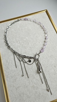 Aura: набор материалов для создания колье из аметиста (НАБОР-62)