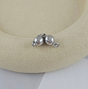 Замок магнитный 6 мм родиевое покрытие (4490-Р) замок для украшений купить с доставкой по России | Интернет-магазин Viva Beads