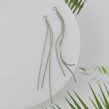 Подвеска Кисточка 65х2.1 мм, родиевое покрытие (10004-Р) купить с доставкой по России | Интернет-магазин Viva Beads