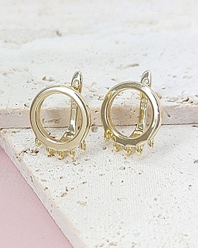 УЦЕНКА Швензы с замком 5 петель 17.7х15.6 мм позолота 14К (8019-З-УЦ) швензы для серег купить с доставкой по России | Интернет-магазин Viva Beads