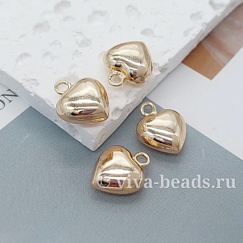 Подвеска Сердце 15х12х6 мм позолота (8449-12-З) Подвеска Сердце 15х12х6 мм позолота (8449-12-З)