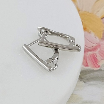 Швензы с английским замком базовые 17х2.3 мм, родиевое покрытие (10141-Р) швензы для серег купить с доставкой по России | Интернет-магазин Viva Beads