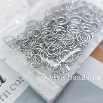 10 шт. Колечки соединительные 7х0.7 мм родиевое покр. (6624-Р) соединительные колечки и кольца-коннекторы купить с доставкой по России | Интернет-магазин Viva Beads
