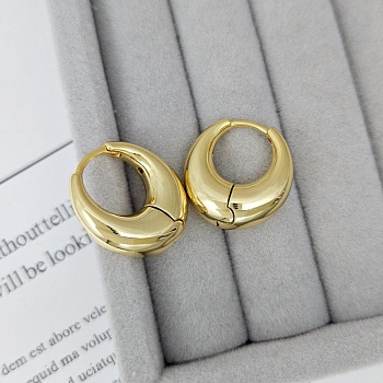 Серьги кольца 20.5х7.8 мм в позолоте 14К (8964-З)