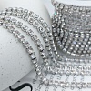 10 см Стразовая цепь с кристаллами SS12 3 мм crystal, родий (7112-Р) купить в Воронеже | Заказать в интернет-магазине Viva Beads
