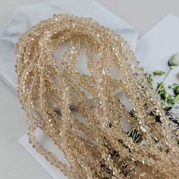 Нить 33 см Бусина хрустальная крошка ок. 4x3x3 мм бежевый (7338-4-БЕЖ) купить в Воронеже | Заказать в интернет-магазине Viva Beads
 Нить 33 см Бусина хрустальная крошка ок. 4x3x3 мм бежевый (7338-4-БЕЖ) купить в Воронеже | Заказать в интернет-магазине Viva Beads