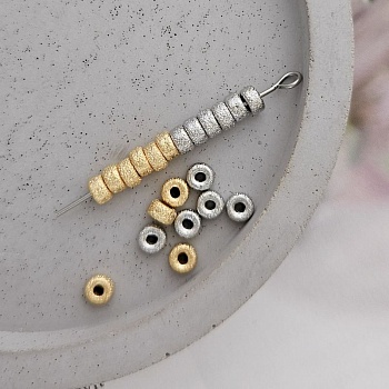 1 шт. Бусина разделитель 4х2.2 мм с текстурой, родиевое покрытие (8852-4-Р) купить с доставкой по России | Интернет-магазин Viva Beads