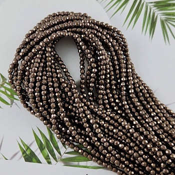 Нить 38 см Гематит, гематин ок. 3.8 мм круглые граненые бусины, коричневый (9942-4) купить в Воронеже | Заказать в интернет-магазине Viva Beads
