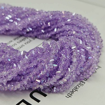 Нить 29 см Бусина стеклянная крошка ок. 3x2 мм сиреневый (7338-3-СИР) купить в Воронеже | Заказать в интернет-магазине Viva Beads
 Нить 29 см Бусина стеклянная крошка ок. 3x2 мм сиреневый (7338-3-СИР) купить в Воронеже | Заказать в интернет-магазине Viva Beads