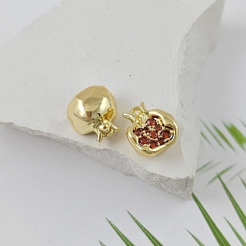 Подвеска Гранат 10.5x9.8x6.5 мм с фианитами, позолота 14К (5614-З) купить с доставкой по России | Интернет-магазин Viva Beads