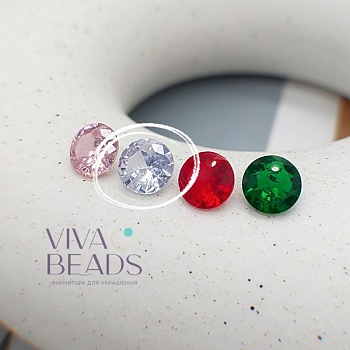 Подвеска фианит 8x4.5 мм прозрачный (7561-Б) купить с доставкой по России | Интернет-магазин Viva Beads