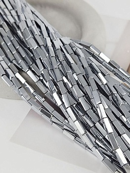 Нить 39 см Гематит / гематин / 2.8х9 мм прямоугольник цвет платина (6996/9х3-П) купить в Воронеже | Заказать в интернет-магазине Viva Beads
