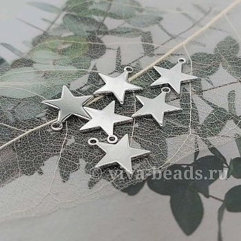 Подвеска Звезда 14x13 мм родиевое покр. (6631-Р)