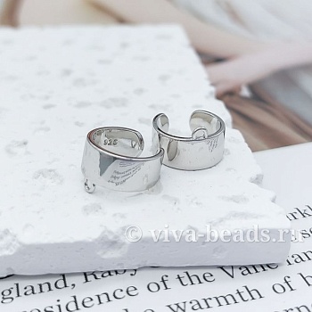 УЦЕНКА Кафф с петелькой 13х6 мм родиевое покр. (7150-Р-УЦ) швензы для серег купить с доставкой по России | Интернет-магазин Viva Beads