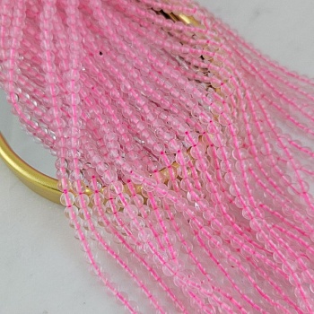 Нить 18.5 см Розовый кварц ок. 4.5 мм, бусины гладкий шар (767-4.5) для бижутерии купить с доставкой по России | Интернет‑магазин Viva Beads