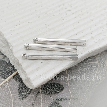 Подвеска палочка 25x2x2 мм родиевое покр. (4283-25-Р) купить с доставкой по России | Интернет-магазин Viva Beads