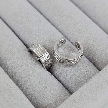 1 шт. Кафф на ухо 11.8х4.3 мм родиевое покрытие (10200-Р) купить с доставкой по России | Интернет-магазин Viva Beads